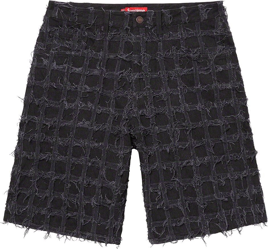 Frayed Patchwork Baggy Denim Short view 19